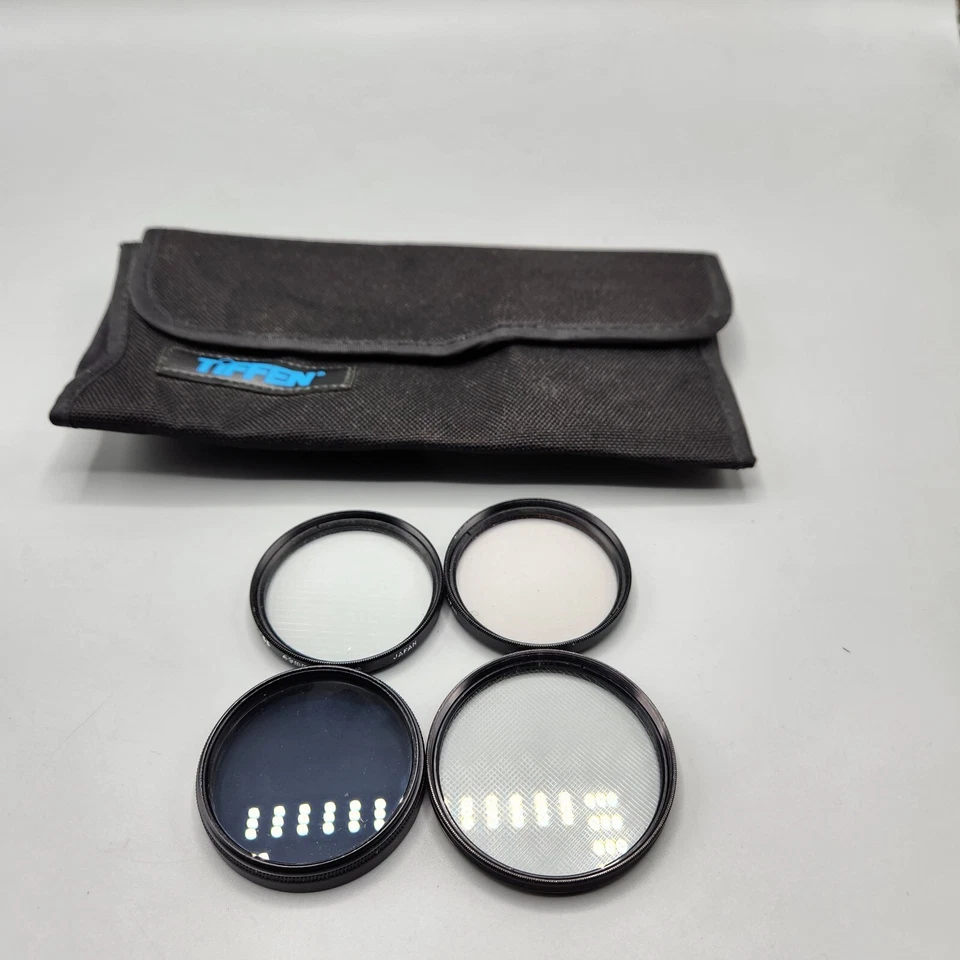 Camera Filter Lot Vivitar 55mm Cross Screen Peachtree 49mm PL Cross Skylight 1A - Image 1 of 4