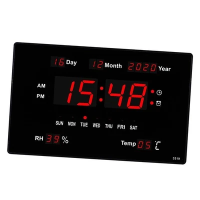 Digital Electronic Wall Clock Calendar Table Clocks Temperature Display - Image 1 of 4