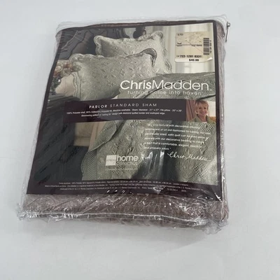 De Colección Chris Madden Salón Estándar Falsa Festoneado Motivo Floral Marrón 21" x 27" NUEVO Foto 1 de 4