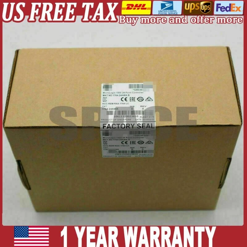 NEW AB 1764-24AWA REV A MICROLOGIX 1500 BASE UNIT INPUT 100/120VAC US Free Tax - Image 1 of 1