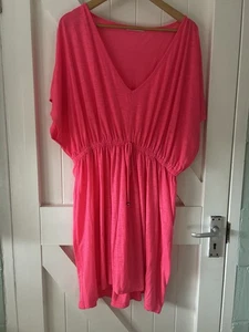 Plus Size Ladies Neon Pink Cover Up Size XL - Picture 1 of 5