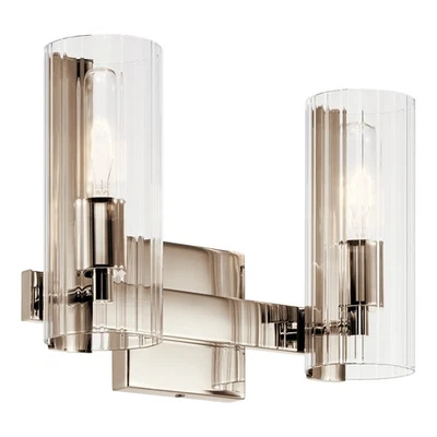 Kichler 55167 Jemsa 2 Light 14"W Vanity Light - Nickel - Image 1 of 4