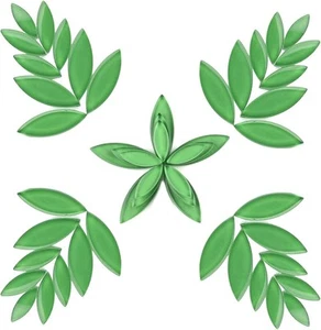 Green Leaf Mosaic Tiles for Crafts Bulk,200g Petal Glass - Picture 1 of 9
