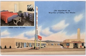 L'ambasciatore autostrada percorso 66 Motor Court Motel Gallup NM Nuovo Messico Non pubblicato - Foto 1 di 2