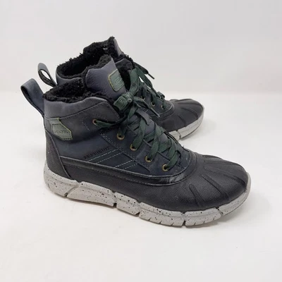 Botas de neve Geox Boys 4 Amphibiox Flexper tornozelo azul marinho verde escuro respirável - Imagem 1 de 4