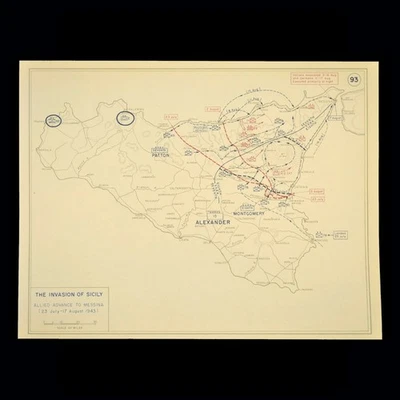 Mapa De Colección Batalla de Sicilia Victoria Aliada Captura Operación Husky Segunda Guerra Mundial Segunda Guerra Mundial Foto 1 de 4
