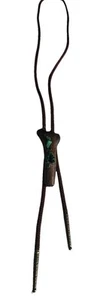 Bolo Tie Drift Wood Turquoise Jade Chips Rockabilly Adjustable 32" Western - Picture 1 of 13