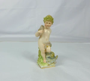 Figura KPM Alemana Berlín Porcelana Niño Pescador Delfín Niño Querubín - Imagen 1 de 11