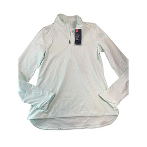 NWT Under Armour Light Green Fitted ColdGear Half Zip Sweatshirt Size Medium - Picture 1 of 6