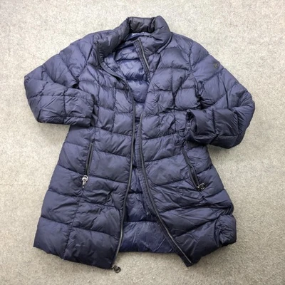 Jaqueta Michael Kors Feminina Pequena Azul Marinho Embalável Zíper Completo Logotipo MK - Imagem 1 de 4