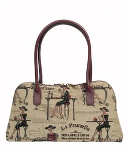 Bolso de Mano Royal Tapisserie Tapiz Francés Cuero Genuino Café Chocolatero - Imagen 1 de 5