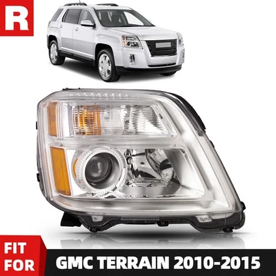 Halogen Headlight For 2010-2015 GMC Terrain SL/SLT/SLE Chrome Right Passenger Foto 1 de 4