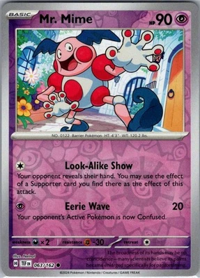 Mr. Mime 063/162 Reverse Holo Common SV05: Temporal Forces NM - Image 1 of 2