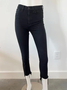 Pantalones de mezclilla de tiro alto Rag and Bone negros talla 24 ajustados - Imagen 1 de 5