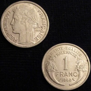 *GUTSE* FRANCIA, 1 FRANC 1959, BRILLO ORIGINAL, CASI SIN CIRCULAR.. - Imagen 1 de 1