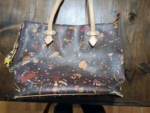 New Piero Guidi Magic Circus Tote Bag Brown 14x11 - Picture 1 of 7