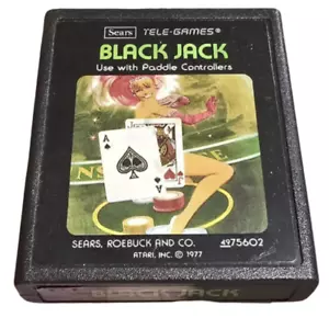 Telejuegos Atari 2600 Sears Black Jack (variante etiqueta de imagen) ¡probado/funcionando! - Imagen 1 de 1