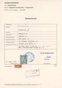 Austria document local revenue Wels 1987 fiscal - Picture 1 of 1