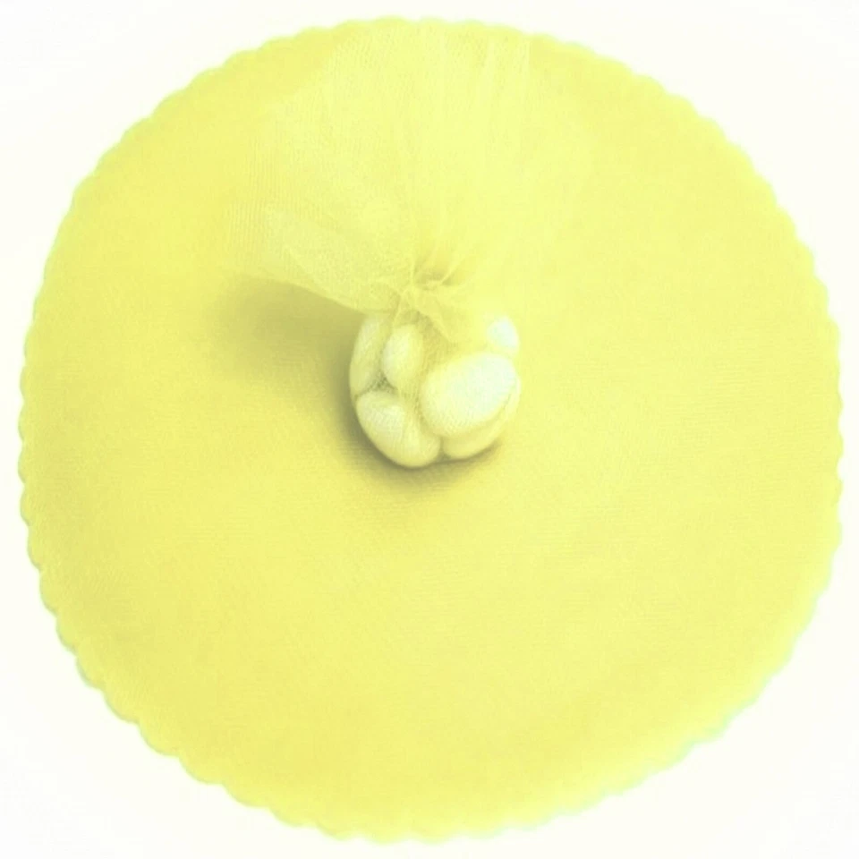 50 círculos de tul festoneado 9" envoltura de regalo de boda - amarillo Foto 1 de 1