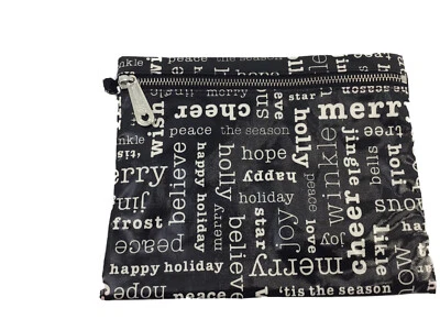 Bolsa de maquiagem Brighton Happy bolsa cosmética pulseira desejo feliz esperança preto e branco  - Imagem 1 de 4