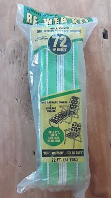 NUEVO NOS Reweb Kit Wllington Vintage hará 2 Silla Aluminio Retro Rayas Verdes Foto 1 de 4