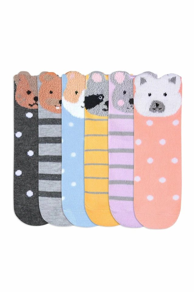 Lindos calcetines tobilleros estampados de animales Picot unisex para mujer Foto 1 de 1