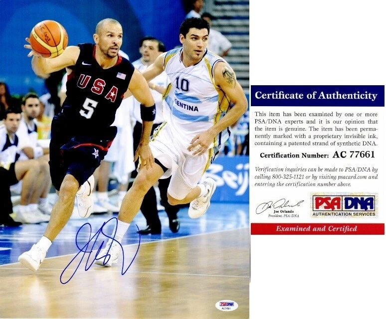 Jason Kidd Signed 2008 USA Redeem Team 11x14 inch Photo Gold Medal + PSA/DNA COA - Image 1 of 1