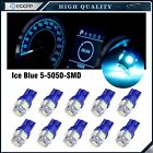10 X Super Ice Blue T10 Smd License Plate Light Bulbs 5-5050-Led