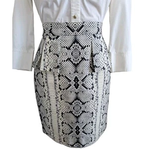 Anthropologie Größe 2 Nanette Lepore Schlangenhaut Druck Rock Baumwolle Seide Karriere - Bild 1 von 23