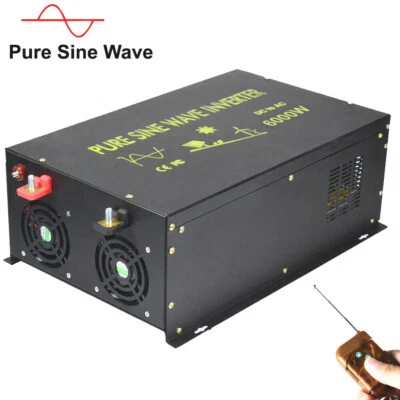 6000W Pure Sine Wave Inverter 12V to 230 240V Power Converter Home Solar System - Image 1 of 4