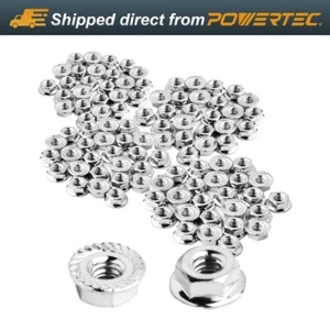 Serrated Flange Hex Lock M6 Nuts, Carbon Steel Zinc Fasteners, 100 Pack - Picture 1 of 6