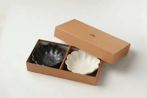 KANEKO KOHYO Rinka a Pair Bowl Set White & Black - Picture 1 of 15