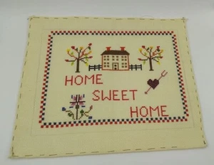 Vintage Finished Crewel Embroidery “Home Sweet Home" Sampler cross stitch 11"x 9 - Picture 1 of 11