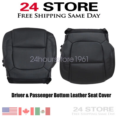 2011 2012 Fits Ford Explorer Driver & Passenger Bottom Leather Seat Cover Black - Image 1 of 4