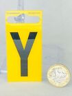 Letter Y Sign Yellow Black Signage Strong Self Adhesive Sandleford 35x60mm 