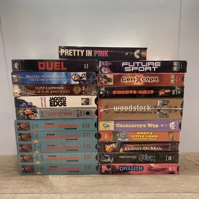 Sealed VHS Lot - Pretty In Pink, Jagged Edge, Woodstock, Duel, Andy Griffith Etc - Image 1 of 4