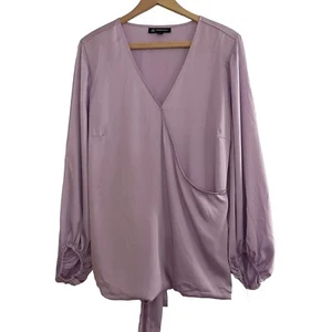 $80 Inc International Concepts Women's Pink Surplice Tie Top Blouse Sz 1X - Picture 1 of 8