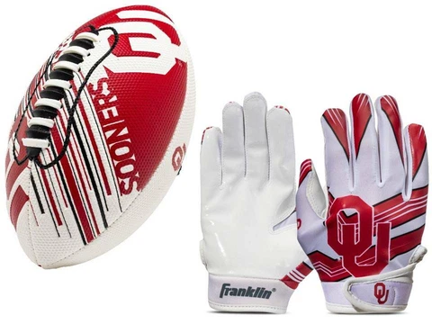 Oklahoma Sooners Kids NCAA Spacelace Air Tech Mini Football & Gloves Cover