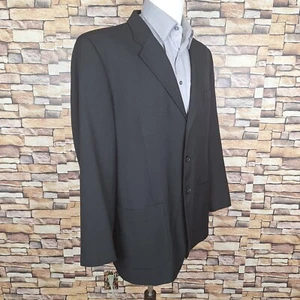 Perry Ellis Jacket Suit Coat Mens 44R Black 3 Button Wool Blend Ventless - Picture 1 of 9