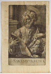 Reliquia Relic ACQUATINTA Gravure Etching "SAN MARCO EVANGELISTA" 1600 - Picture 1 of 4
