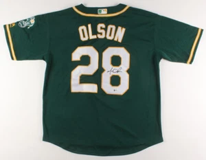  Matt Olson Signed Oakland Athletics Majestic MLB Jersey 2018 (Beckett COA) 1 B. - Picture 1 of 5