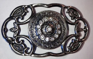 Damen Gürtelschnalle Silber mit Strass - Bild 1 von 1