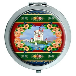 Canal Boat Painting Compact Mirror - Picture 1 of 5