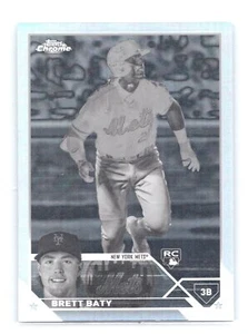 2023 Topps Chrome #204 Brett Baty Rookie Negative Refractor NY Mets - Picture 1 of 2