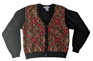 JH Collectibles Pullover Damen L geblümt 100% Wolle Strick Cardigan Knöpfe - Bild 1 von 5