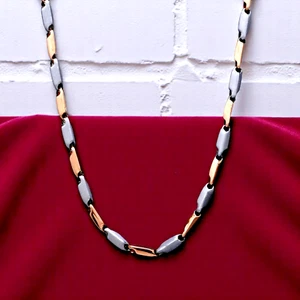 Cadena de eslabones para hombre de platino 950 sólido y oro rosa de 18 quilates 3,5 mm 20 pulgadas 17 gramos - Imagen 1 de 5