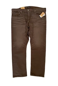 Polo Ralph Lauren The Sullivan Slim Brown Low Stretch Denim Pants Size 42x30 New - Picture 1 of 9