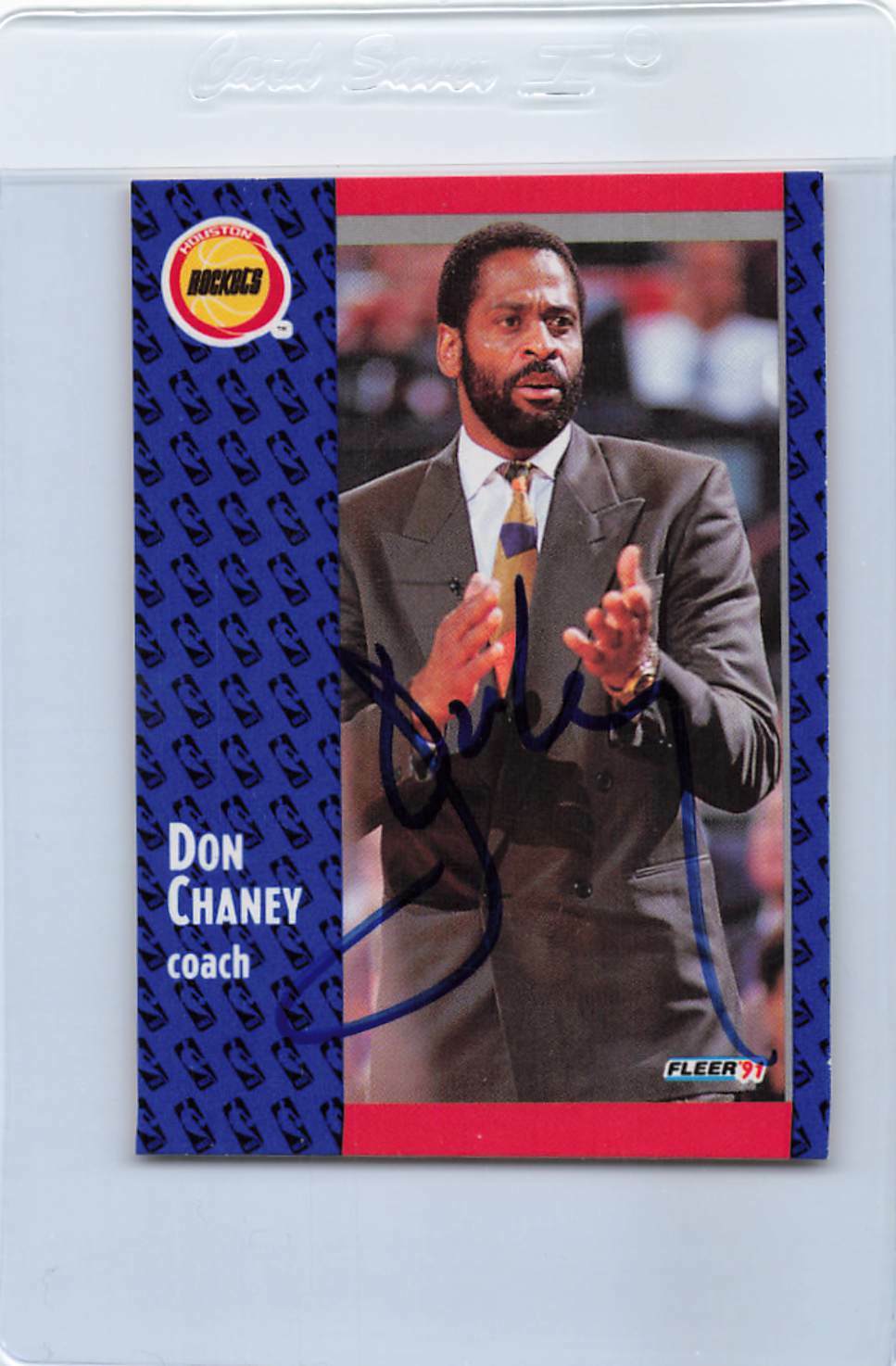 1991/92 Fleer #73 Don Chaney Rockets Signed Auto *F2509