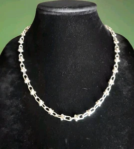 Erick's Sterling Silber 22 cm lange Steigbügel Halskette Taxco.925 - Bild 1 von 11