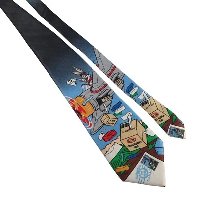 Looney Tunes Stamp Collection Mens Necktie Accessory Office Work Casual Dad Gift - Image 1 of 4